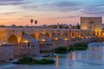 Sunrise view of the Calahorra Tower (Torre de la Calahorra), cordoba, spain.