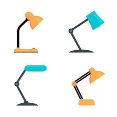 Office table desk lamp icon light. Desk lamp light bulb vector desktop office illustration design