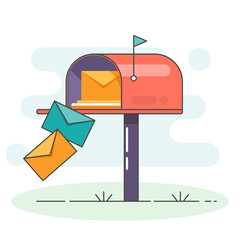 Mail box vector icon. Post mailbox letter illustration. Letterbox flat delivery icon