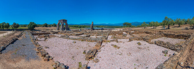 Ruins of roman town Caparra in Spain