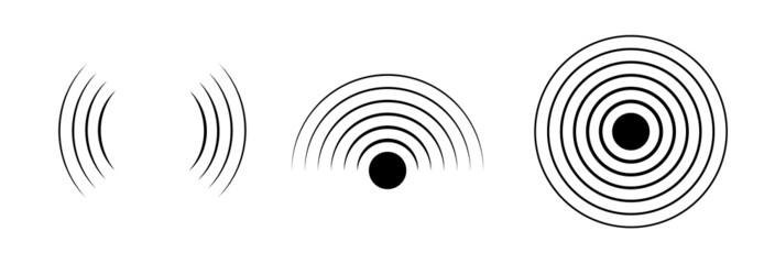 SIgnal sound wave icon circle. Pulse vector sonic digital graphic noise symbol wave - obrazy, fototapety, plakaty