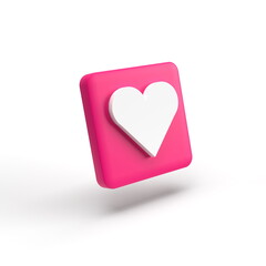 3d rendering illustration of a heart pop up icon isolated on white
