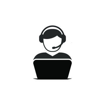 simple customer service icon on white background