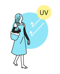 アームカバーで紫外線対策をする女性