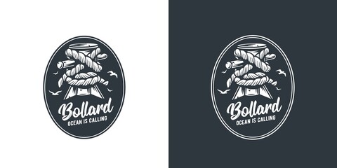 Nautical ocean print, marine bollard, sea or ocean bollard, travel and cruises