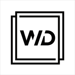 Creative Abstract Initials Logo Designs Letter W and D Template Vector illustrations
