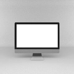 Computer monitor display on gray background.