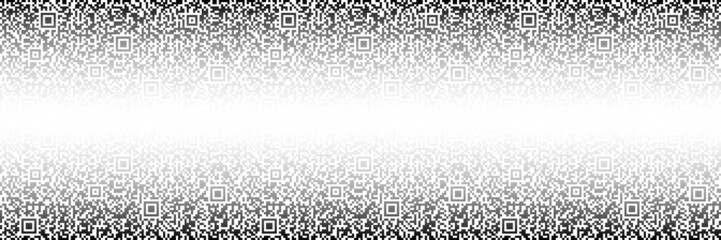 Geometric vector background, banner. Fantasy on the theme of QR code.