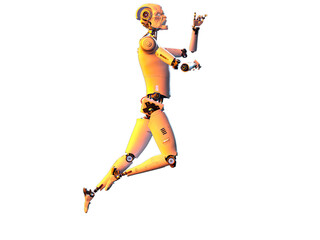 humanoid white android android. Futuristic robot with humanoid figure 3D illustration