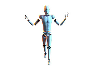 humanoid white android android. Futuristic robot with humanoid figure 3D illustration