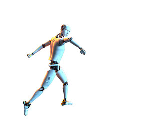 Fototapeta na wymiar humanoid white android android. Futuristic robot with humanoid figure 3D illustration