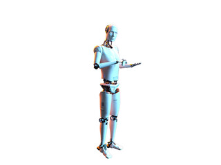 humanoid white android android. Futuristic robot with humanoid figure 3D illustration