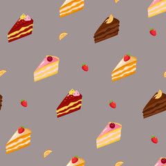 Cute bakery cartoon seamless pattern