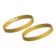 3d font with two gold rings. Luxury illustration.Vector illustration. stock image.