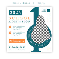 Social Media Post Template For School Admission Open Registration New Students