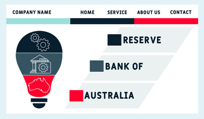 Fototapeta na wymiar RBA - Reserve Bank of Australia acronym. business concept background. vector illustration concept with keywords and icons. lettering illustration with icons for web banner, flyer, landing pag
