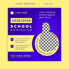 Social Media Post Template For School Admission Open Registration New Students