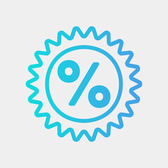 Discount icon in gradient style about black friday, use for website mobile app presentation