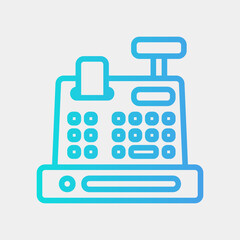 Cash register icon in gradient style about black friday, use for website mobile app presentation