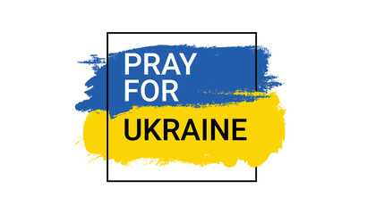 Pray for Ukraine flag peace Russia vector design. Ukraine flag peace logo country protest illustration