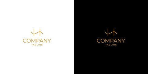 Modern and elegant SH initials logo design 1