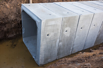 Large size square concrete manholes are  installed at construction site