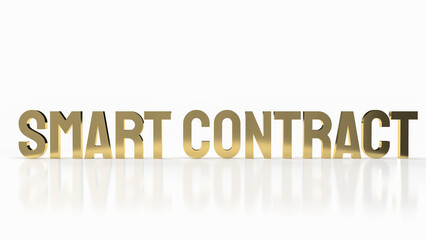 The gold smart contract on white background for business concept 3d rendering