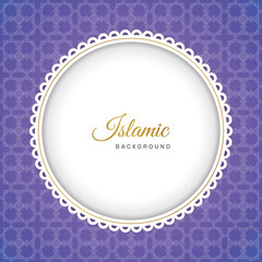 purple and pink luxury islamic arch background with decorative ornament pattern. -  Vector.