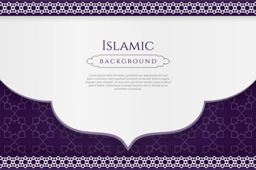 Islamic ornament border frame pattern background with copy space for text. - Vector.