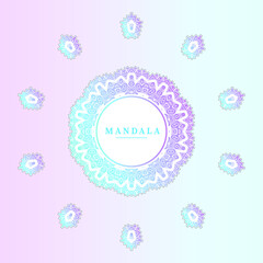 elegant gradient line art mandala vector for design