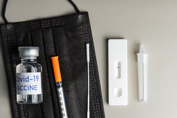 Rapid Antigen Test kit with Negative result during swab COVID-19 testing. Coronavirus Self nasal or...