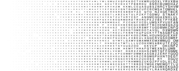 Monochrome gradient from capital letters. Abstract order.