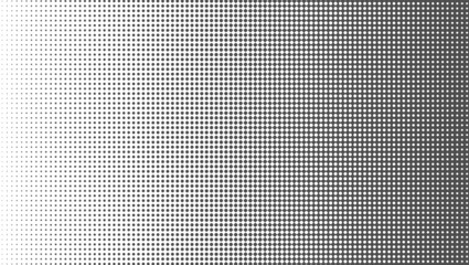 Halftone monochrome gradient. Dotted pattern isolated on white background.