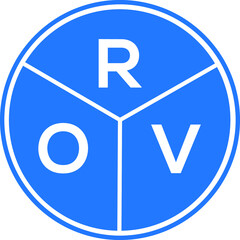 ROV letter logo design on black background. ROV  creative initials letter logo concept. ROV letter design.