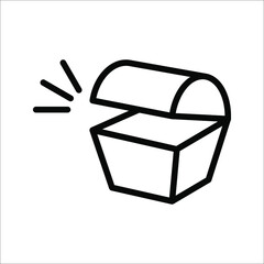 treasure chest icon, treasure box vector illustration on white background