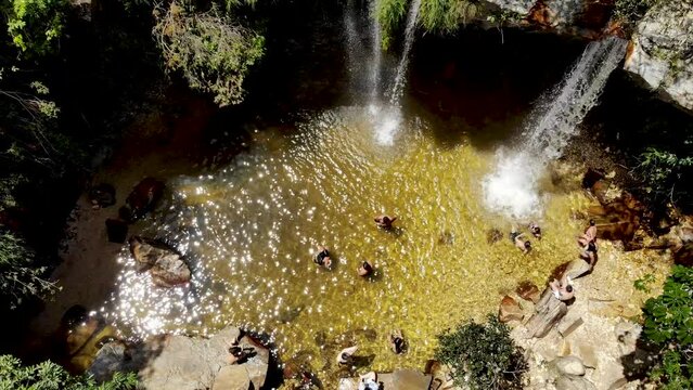 Waterfall valley of butterflies in S&atilde;o Thom&eacute; das Letras, Minas Gerais, Brazil