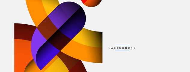 Trendy shapes, color minimal design composition, lines and shadows for wallpaper banner background or landing page