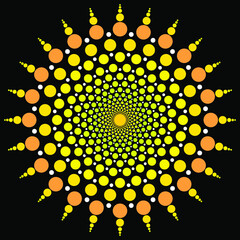 Intricate and colorful mandalas with geometric shapes