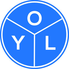 OYL letter logo design on black background. OYL  creative initials letter logo concept. OYL letter design.