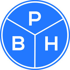 PBH letter logo design on black background. PBH  creative initials letter logo concept. PBH letter design.