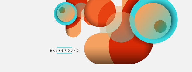 Vector round shapes circles minimal geometric background. Vector illustration for wallpaper banner background or landing page