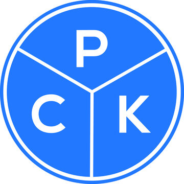 PCK letter logo design on black background. PCK  creative initials letter logo concept. PCK letter design.