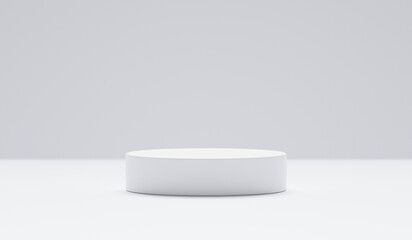 Empty background white stage product studio 3d backdrop scene of blank modern art interior floor or room wall podium template platform display and stand show pedestal on simple presentation wallpaper.