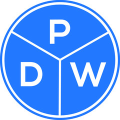 PDW letter logo design on black background. PDW  creative initials letter logo concept. PDW letter design.