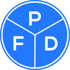 PFD letter logo design on black background. PFD  creative initials letter logo concept. PFD letter design.