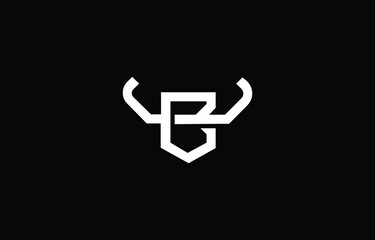 Letter B Emblem Horns Logo Letter Business Template Vector icon