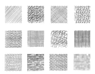 Pencil hatchings set