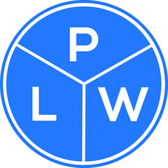 PLW letter logo design on white background. PLW  creative circle letter logo concept. PLW letter design.