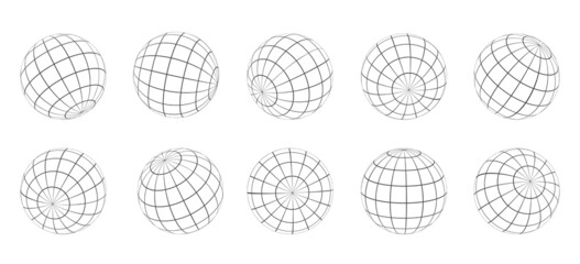 Globe grids 3d sphere