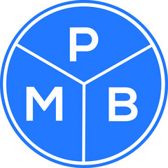 PMB letter logo design on white background. PMB  creative circle letter logo concept. PMB letter design.